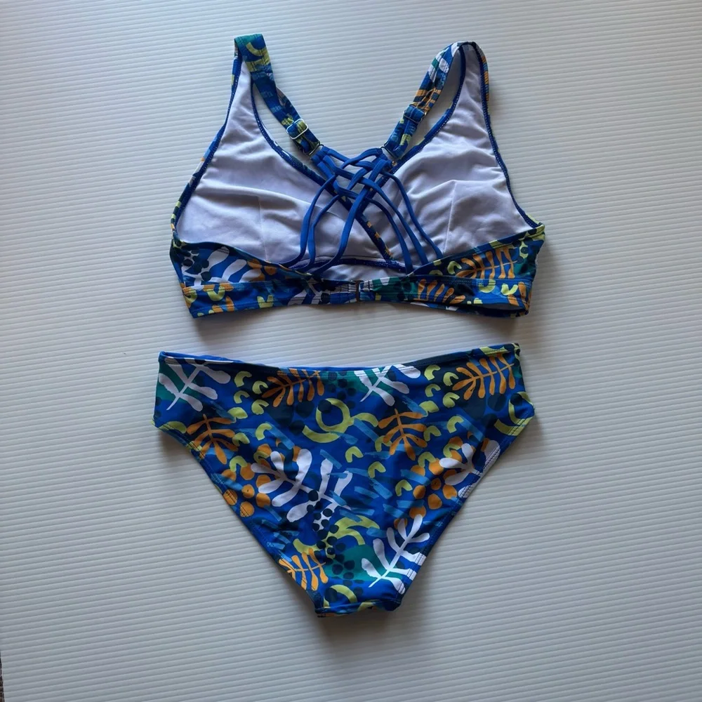 Blue and Green Bikini - Picture 2 of 3